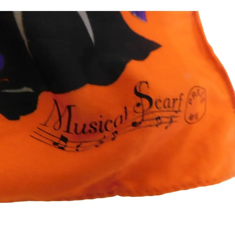 Vintage Accessory Street Halloween Scarf Pumpkin Witch Ghost Spider - Picture 6 of 10